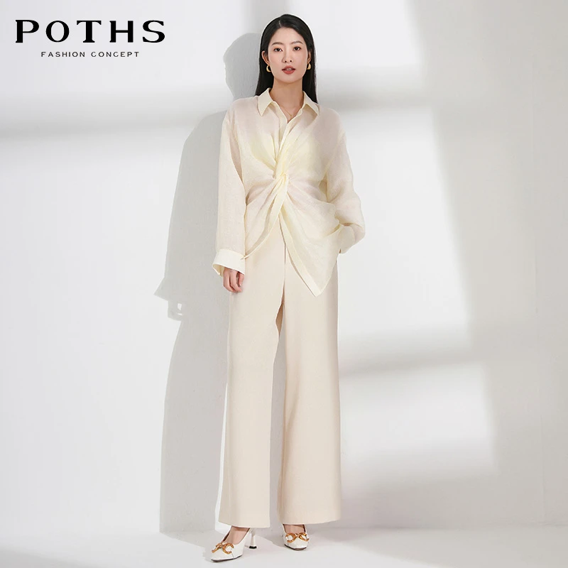 铂玺2025夏季新款气质百搭宽松显瘦扭结设计感小众衬衫女85201066