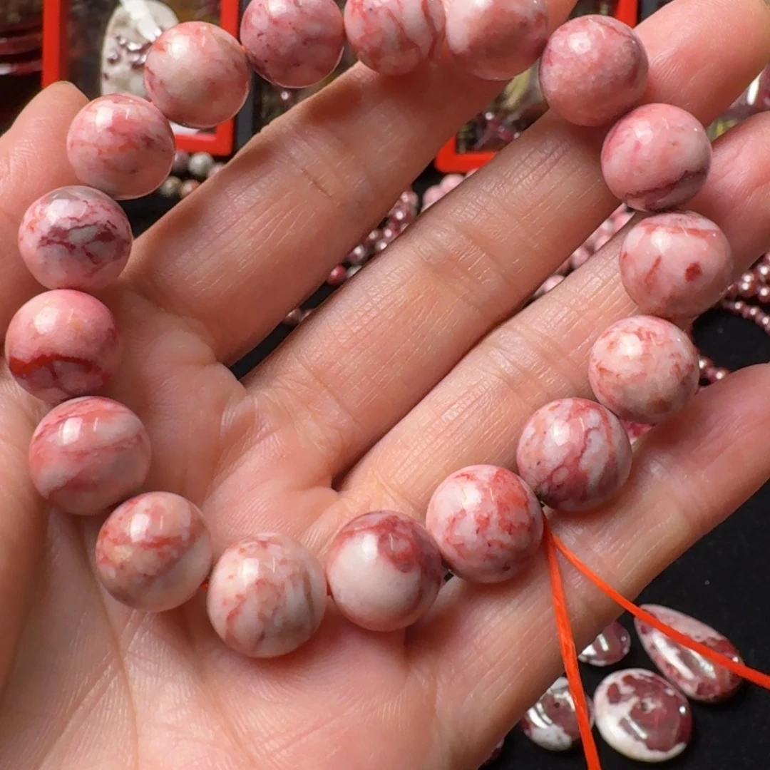 天然辰砂原石手串