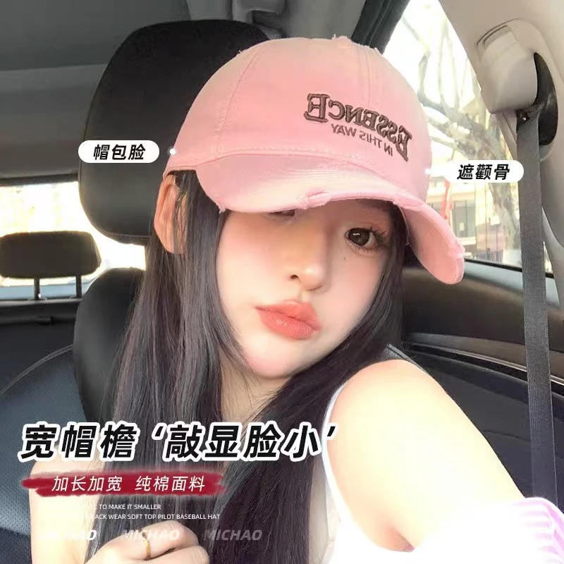 2025春夏新款帽子女新款韩版棒球帽字母刺绣防晒鸭舌帽遮阳帽百搭