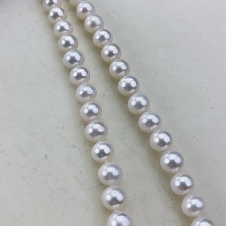 淡水珍珠颈饰银S925镶嵌卡9.5极光冷白高品