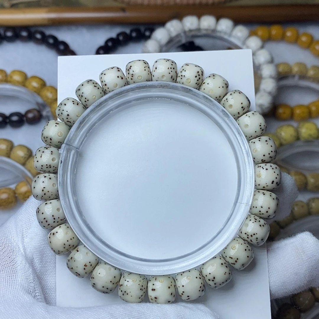 星月菩提手串98瓷白月朗星稀火龙果