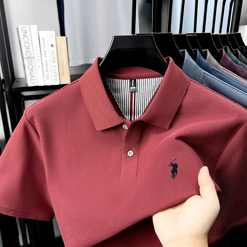 【下摆开叉】100%纯棉短袖POLO衫夏季新翻领时尚男士半袖刺绣T恤