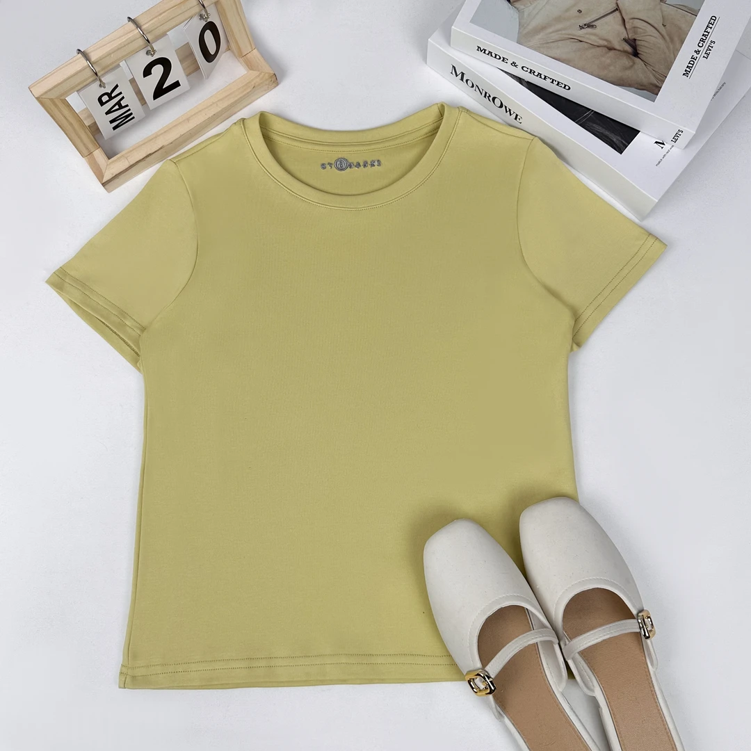 简约舒适基础圆领宽松百搭短袖T恤 HRBCT1569-1