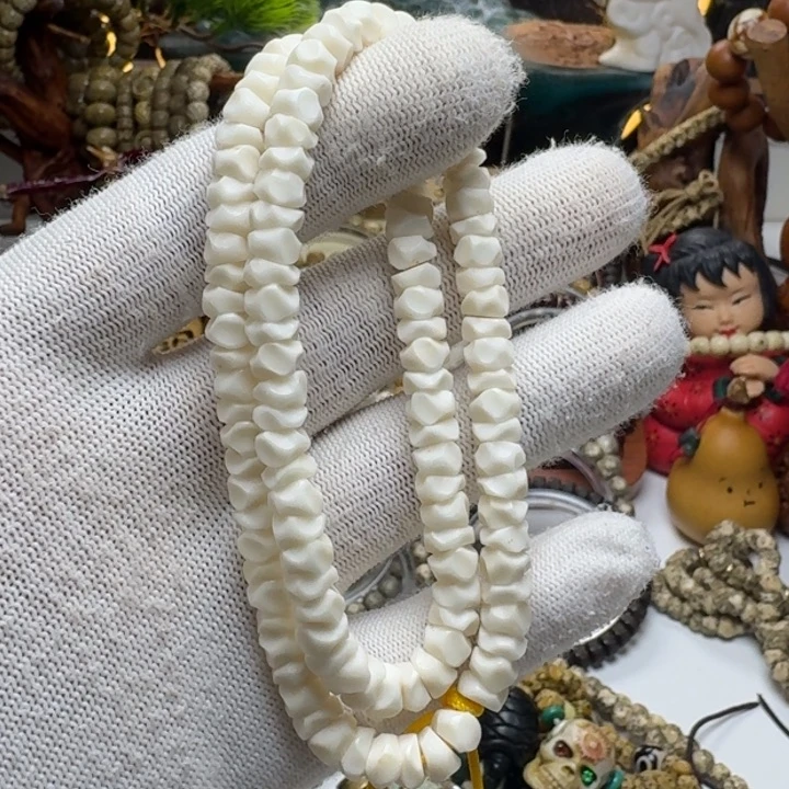 星月菩提手串8号车尺寸7白玉菩提玛尼墩108