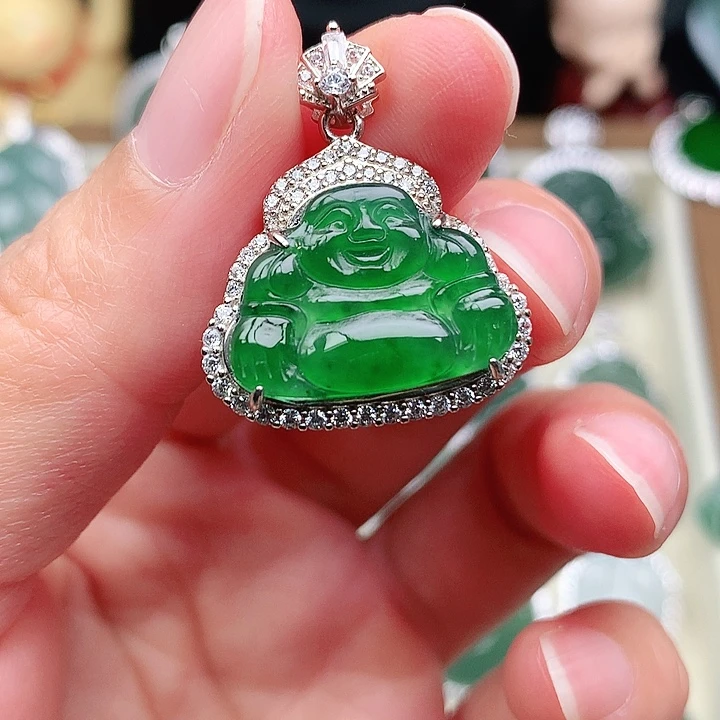 颈饰银S925镶嵌翡翠吊坠