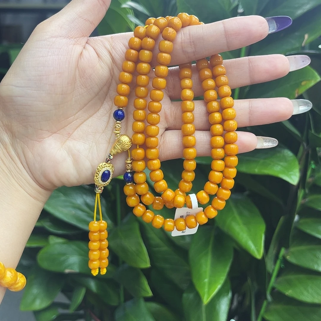 琥珀未镶嵌手链7老蜡