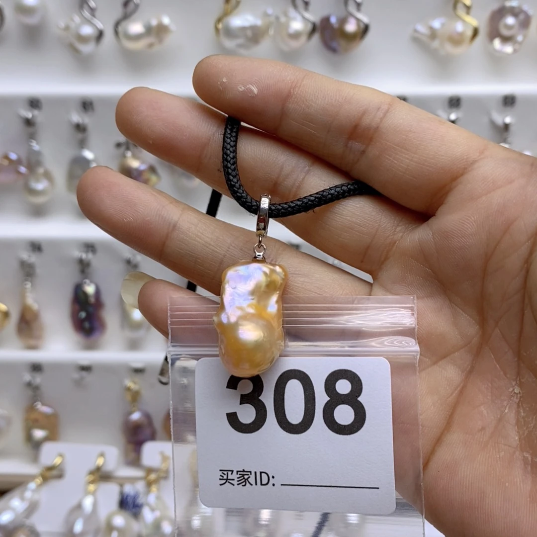 淡水珍珠颈饰银S925镶嵌308