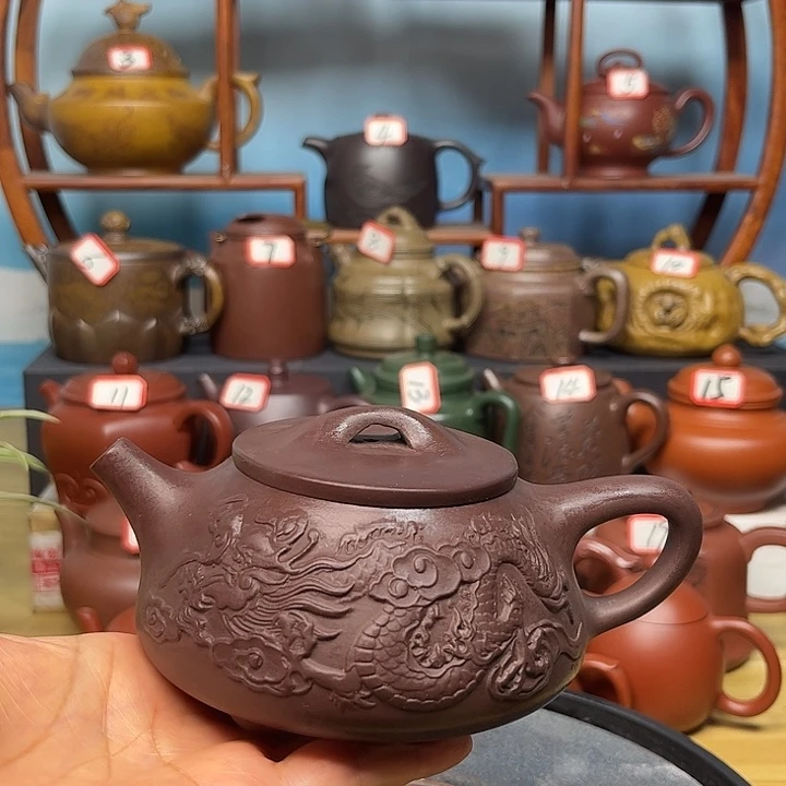 紫砂茶壶微瑕不带证书礼盒300cc