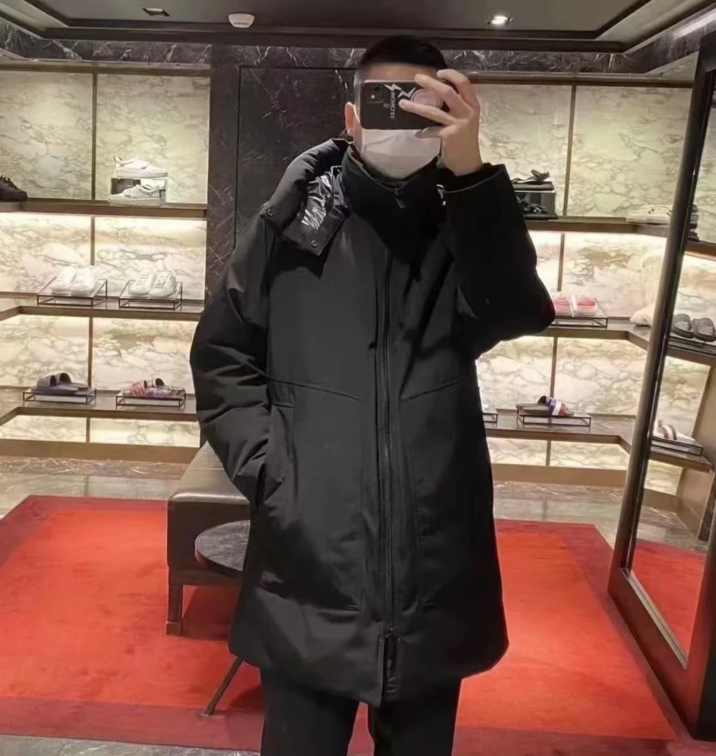 全新未使用 MONCLER 盟可睐/GG/OSHIMA男士黑色长款羽绒服 福利款