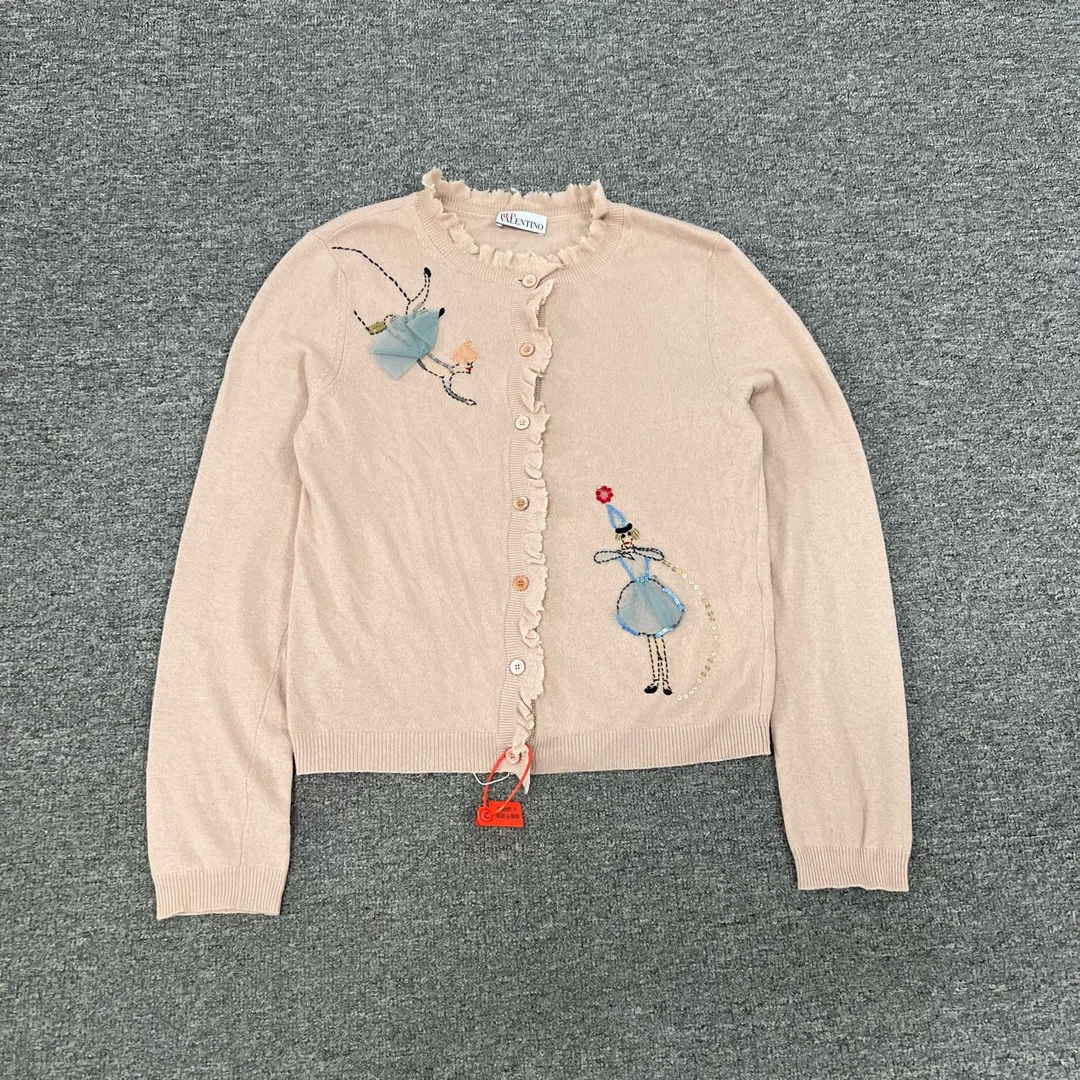 99新 AMIPARIS Valentino 华伦天奴 刺绣 针织开衫 99新 Xs码