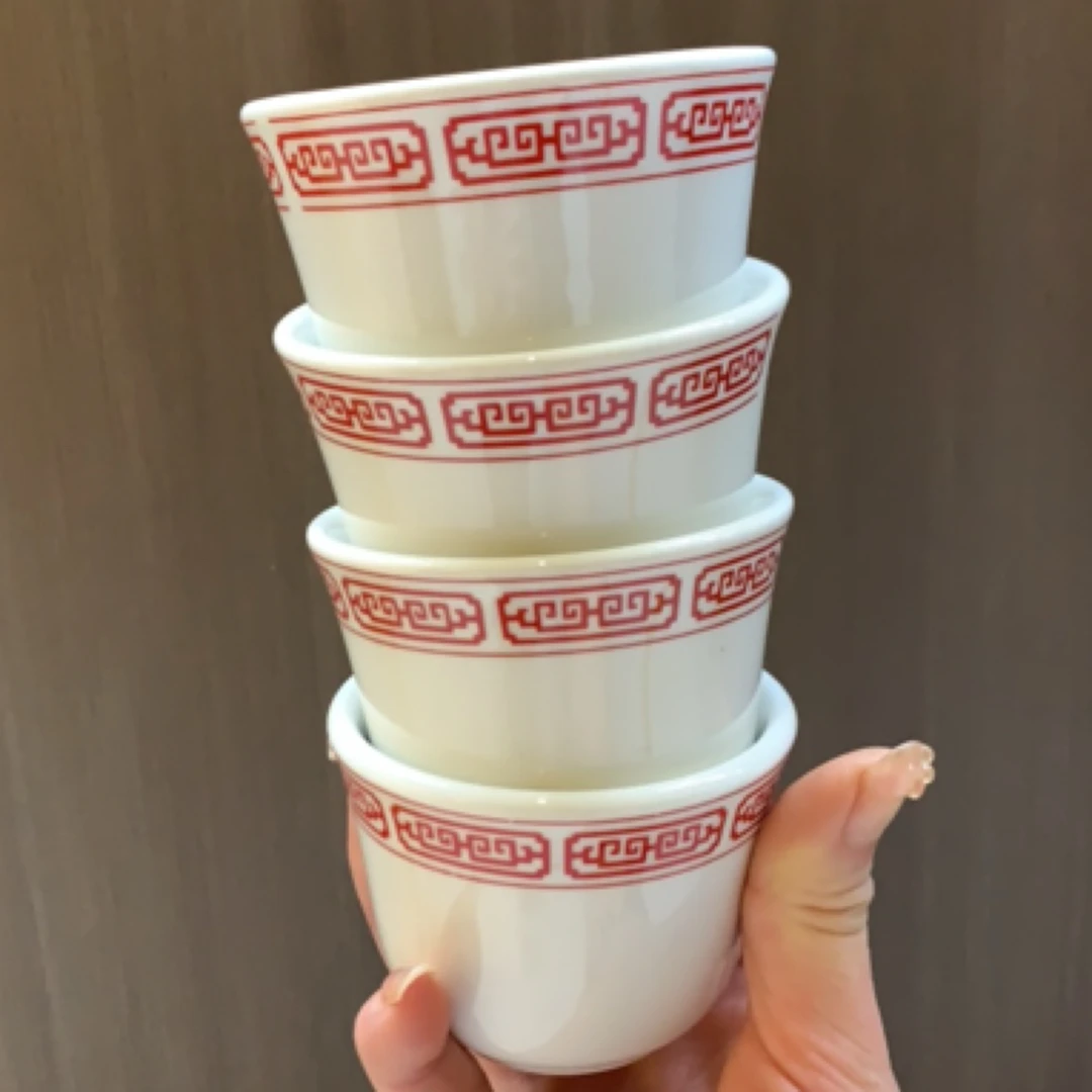 磁州窑国营四厂出口茶杯4只口径7.5高5.5