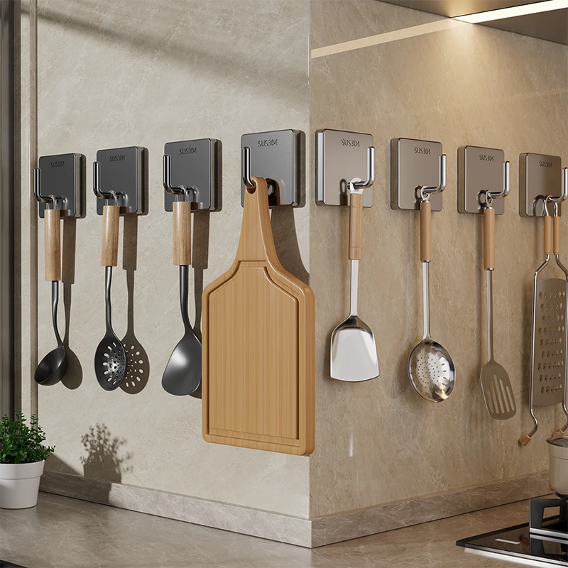 不锈钢厨房挂钩免打孔强力承重粘胶304加厚宿舍卫生间毛巾无痕贴