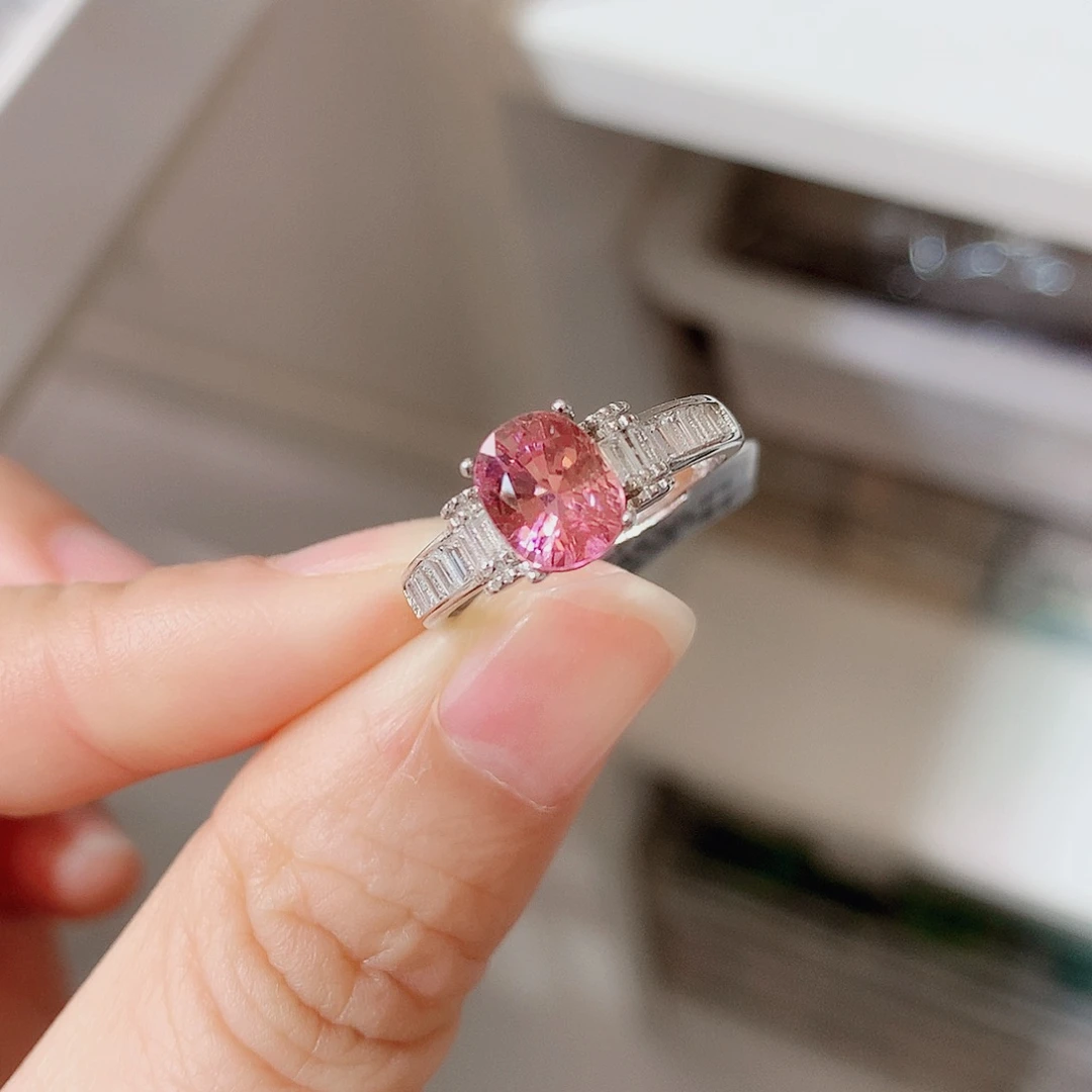 银S925镶嵌戒指碧玺