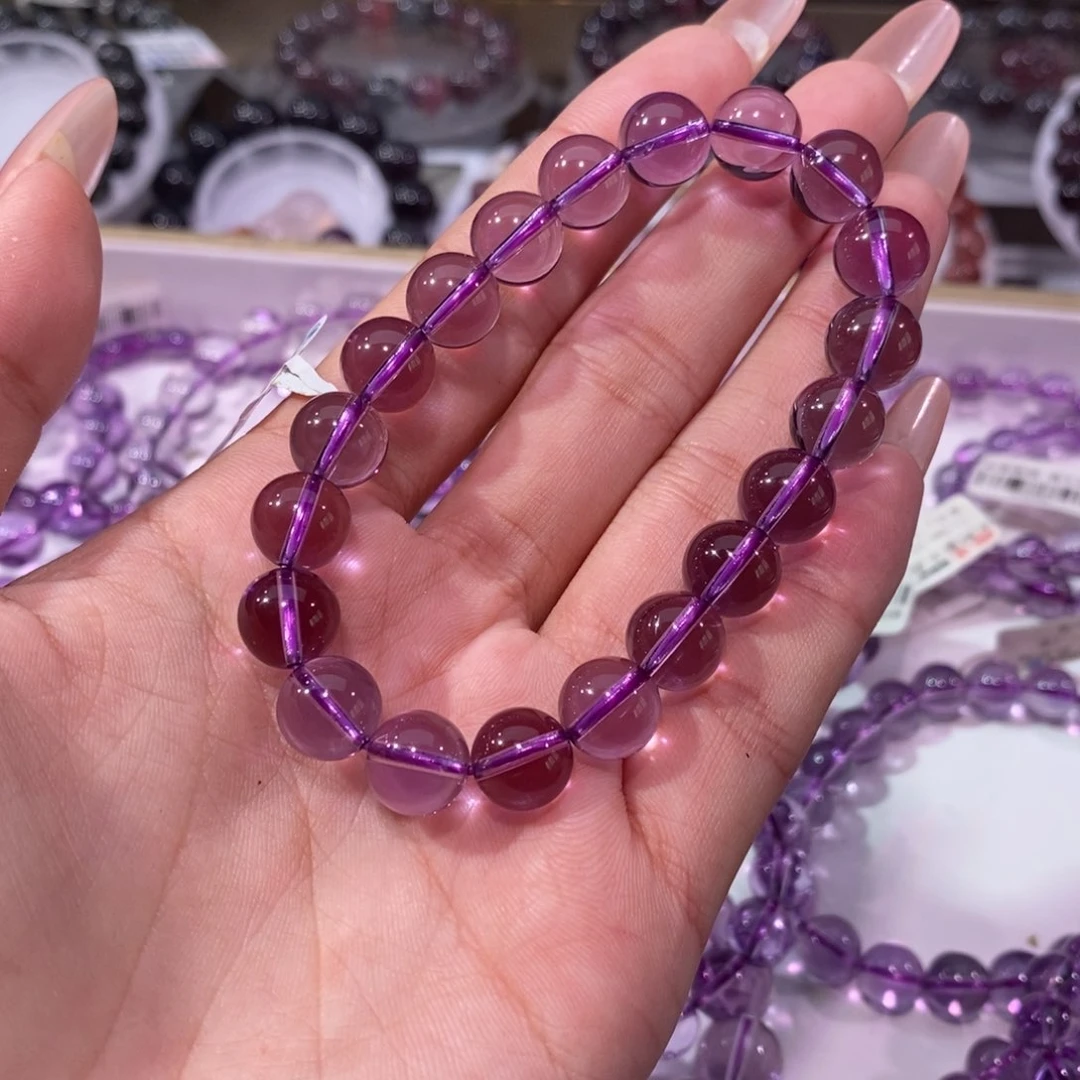 水晶手串未镶嵌紫水晶9.9m m