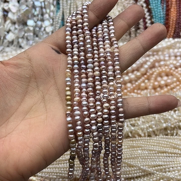 玛瑙/玉髓未镶嵌珠宝半成品一条5mm左右紫珍珠