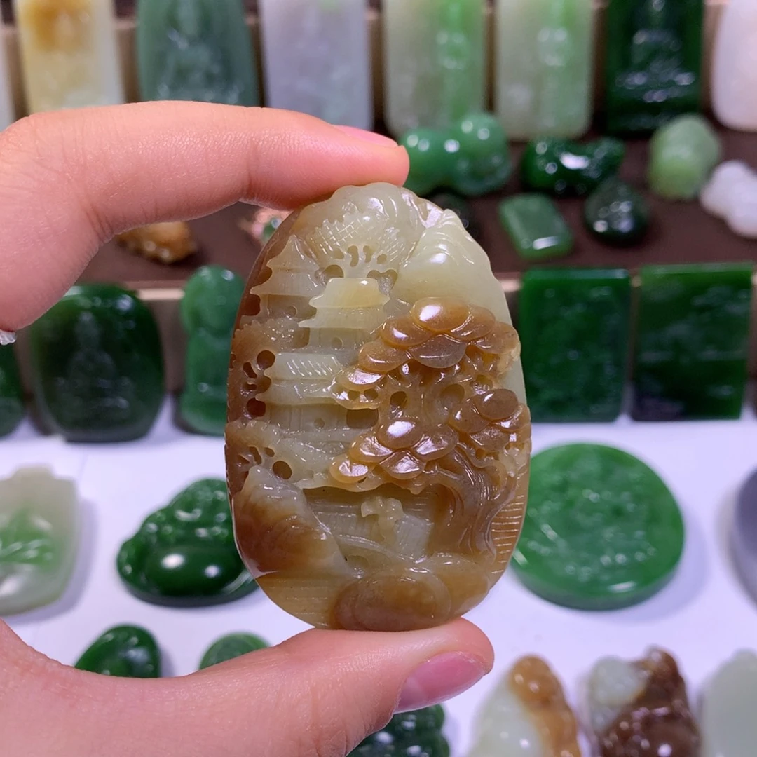 和田玉未镶嵌挂件