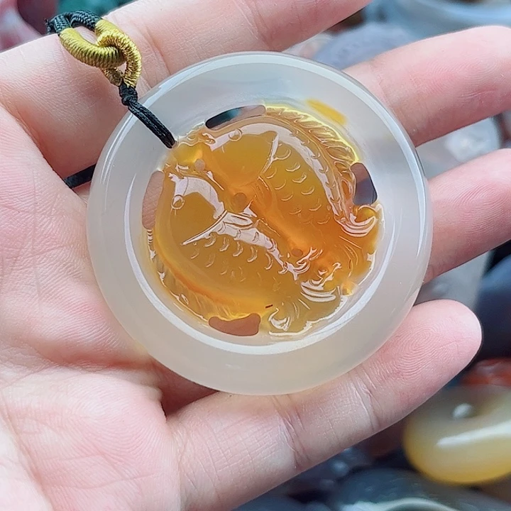寻***鱼未镶嵌玛瑙手饰吊坠