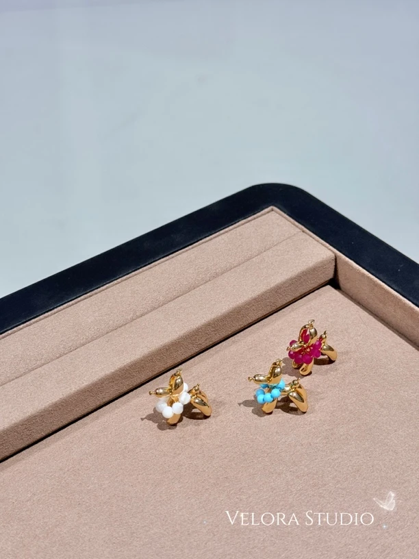 非金属合成锆石项链 气球小狗时尚项链原创设计气质轻奢百搭精致