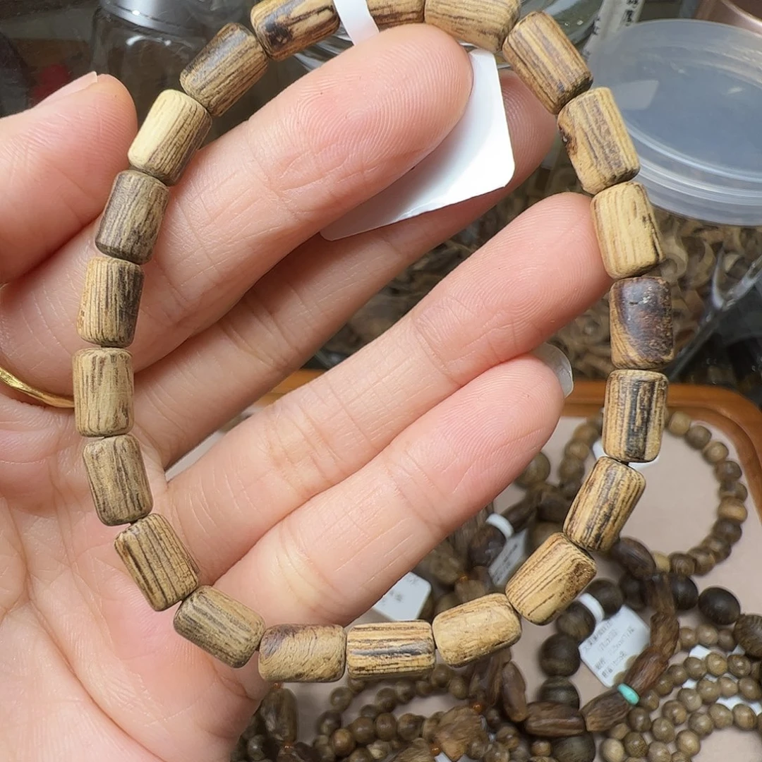 沉香沉香碎屑天然野沉香达拉干随形竹节单圈3.5克