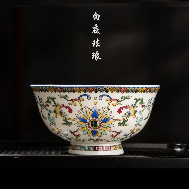 金边缠枝福6英寸面碗