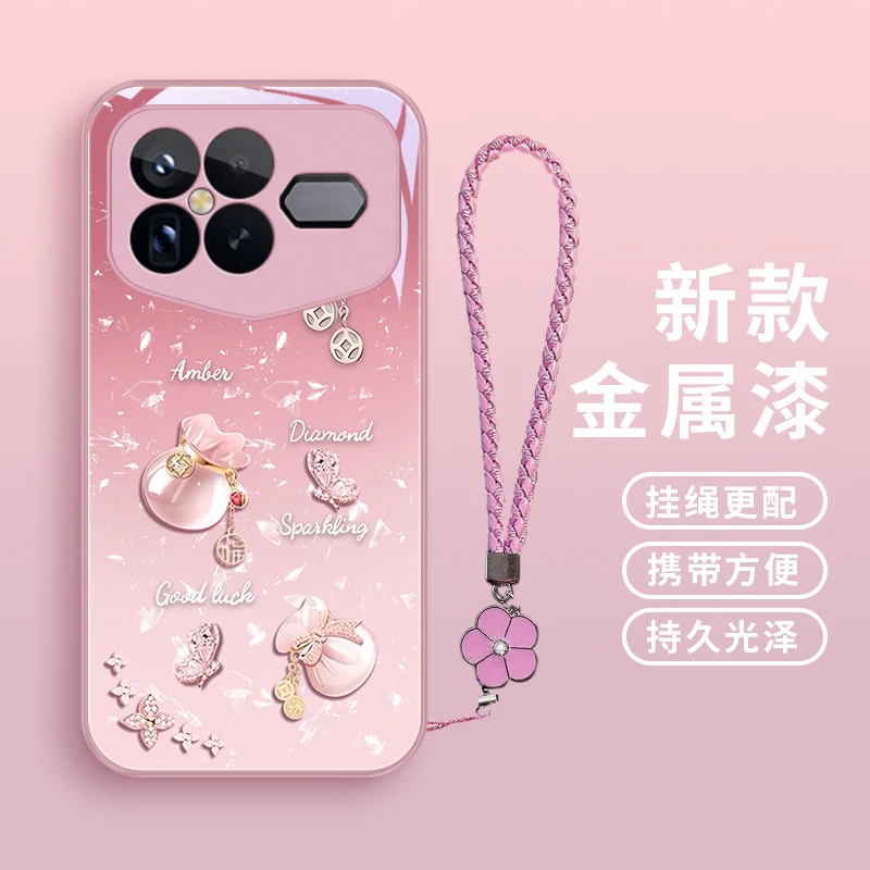 好运福袋适用红米K90ProMax冠军版手机壳玻璃壳小众女款可爱网红