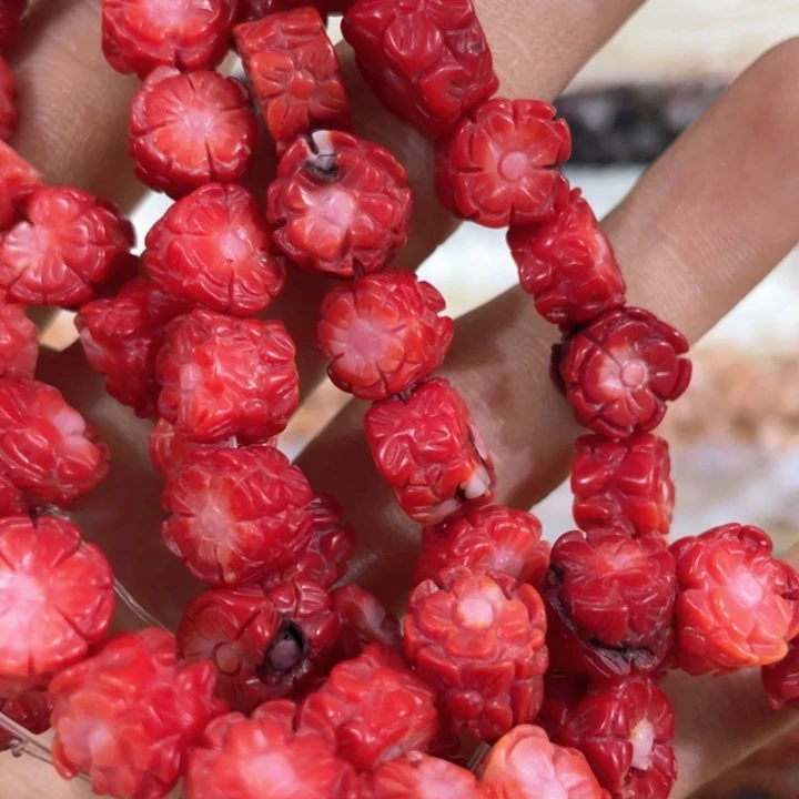 大理石磁石6颗三姑娘四面雕刻花