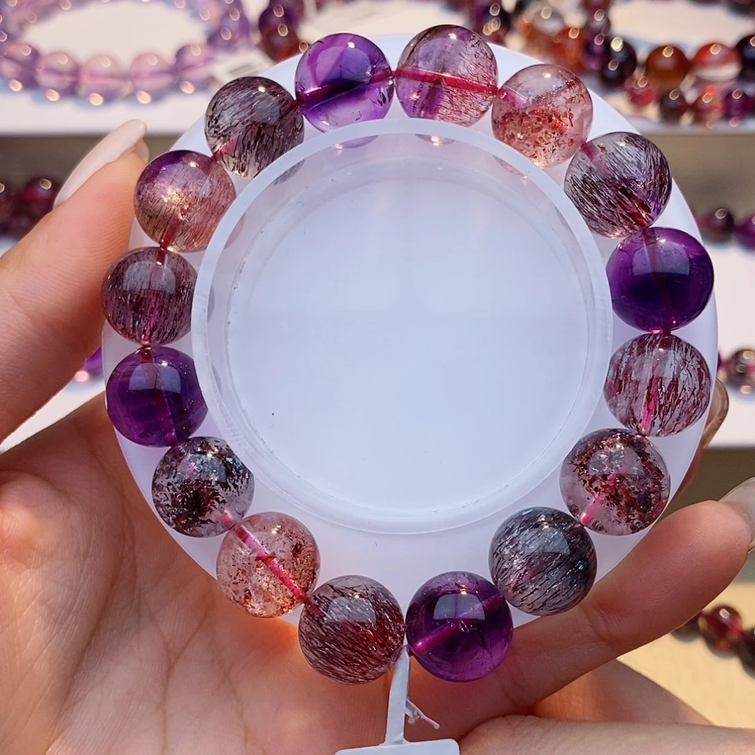 手链水晶未镶嵌黑加仑超七12*