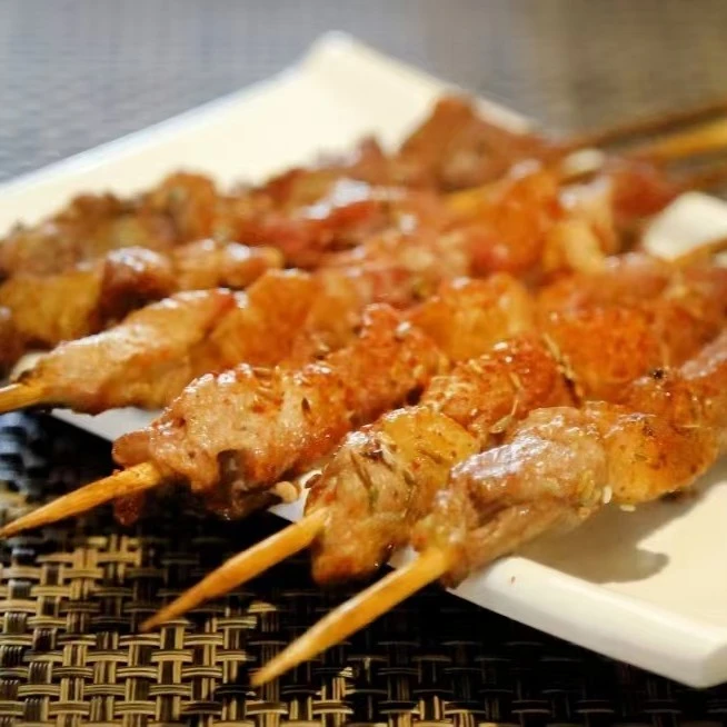 看剧啤酒必备，猪肉串