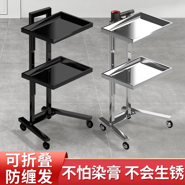 不锈钢美容美发推车剪发折叠烫染车发廊专用理发杠车工具车工具柜
