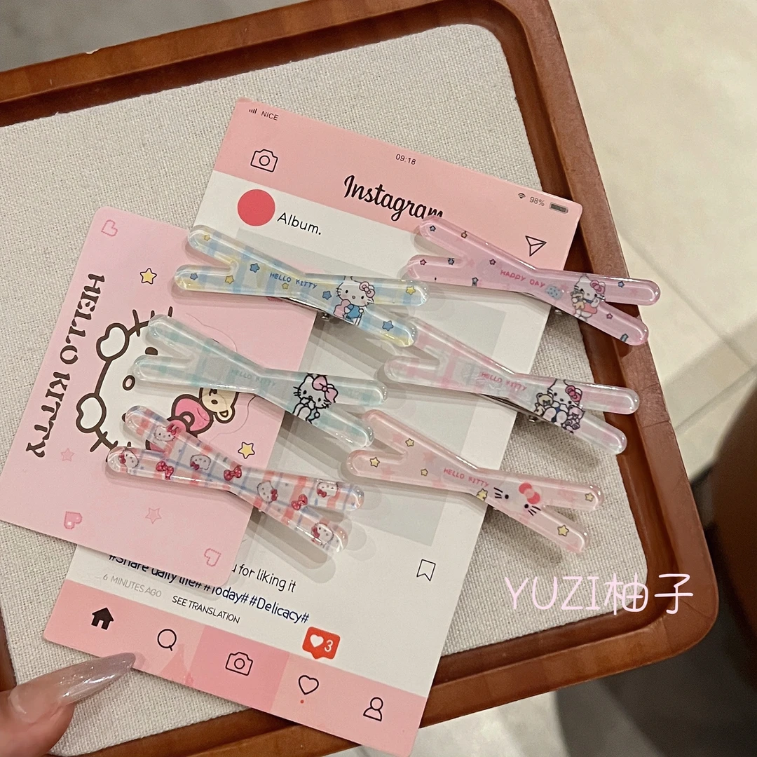 甜美少女心透色KT猫发夹可爱学生刘海夹侧边夹ins高颜值发卡发饰