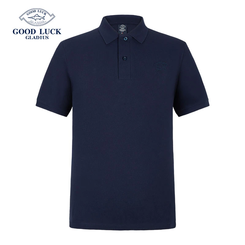 GOODLUCK德鲨男士翻领Polo衫5060岁高档爸爸装父亲秋装33102
