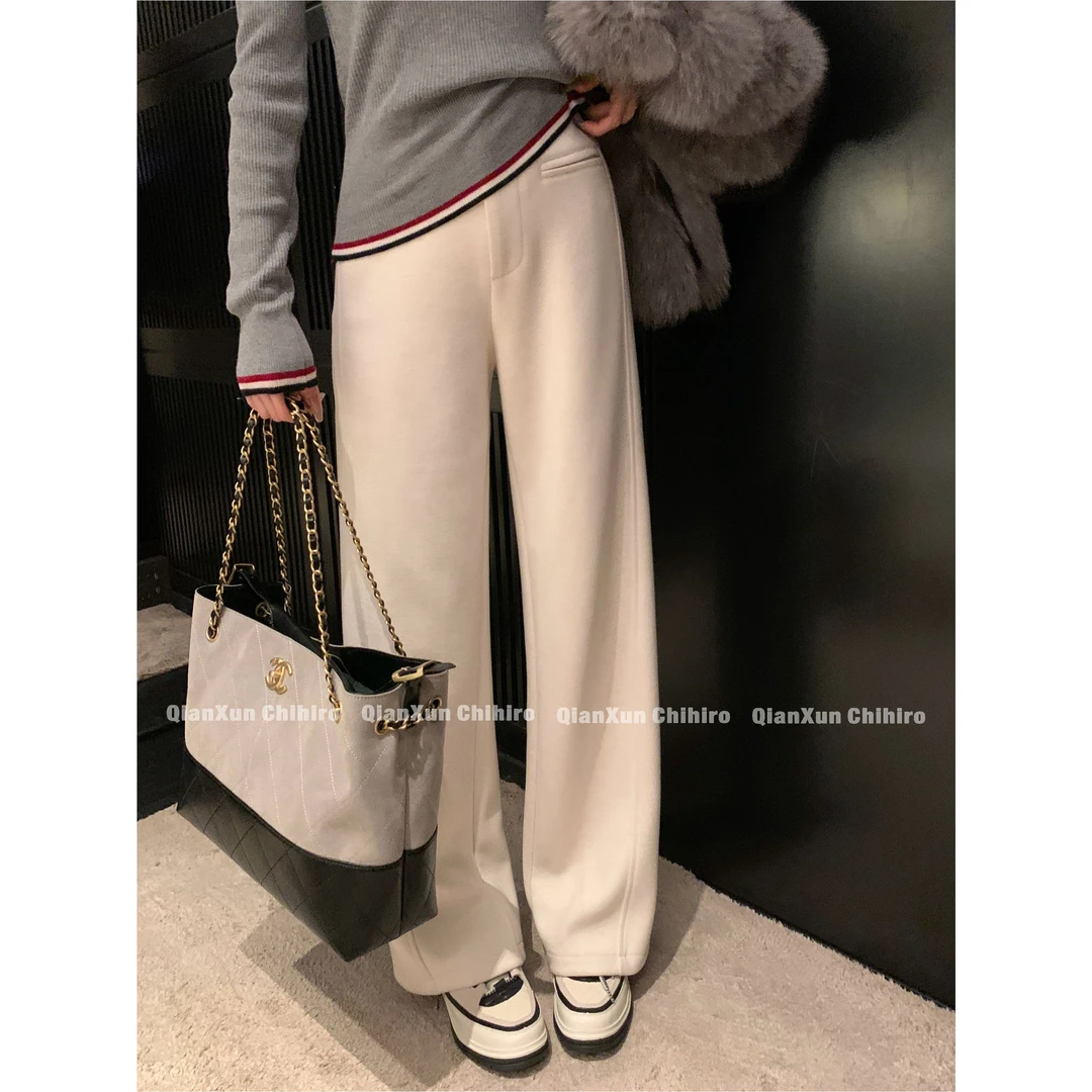 【千寻严选】秋季时尚气质百搭洋气减龄垂感小众休闲裤QXQ5XXK7565A