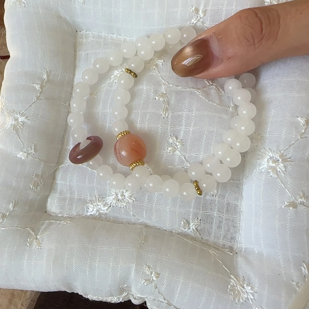 白玉菩提手串双圈温柔款