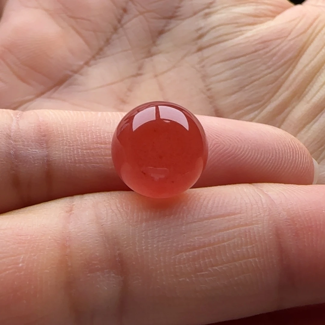 爱***头南红玛瑙圆珠12沙点棉点未镶嵌