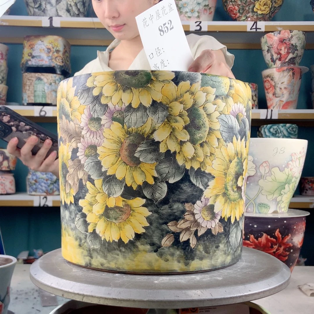 ****）景德镇手工花盆852