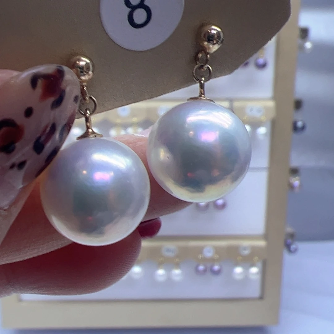 淡水珍珠耳饰银S925镶嵌