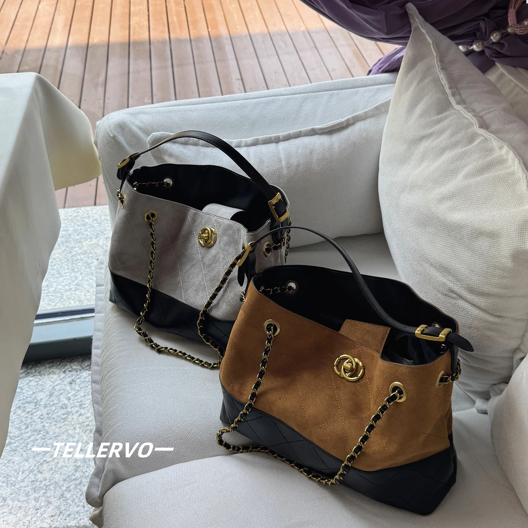 【流金岁月】2025新款大容量慵懒风手提单肩包通勤斜挎包软皮女包包