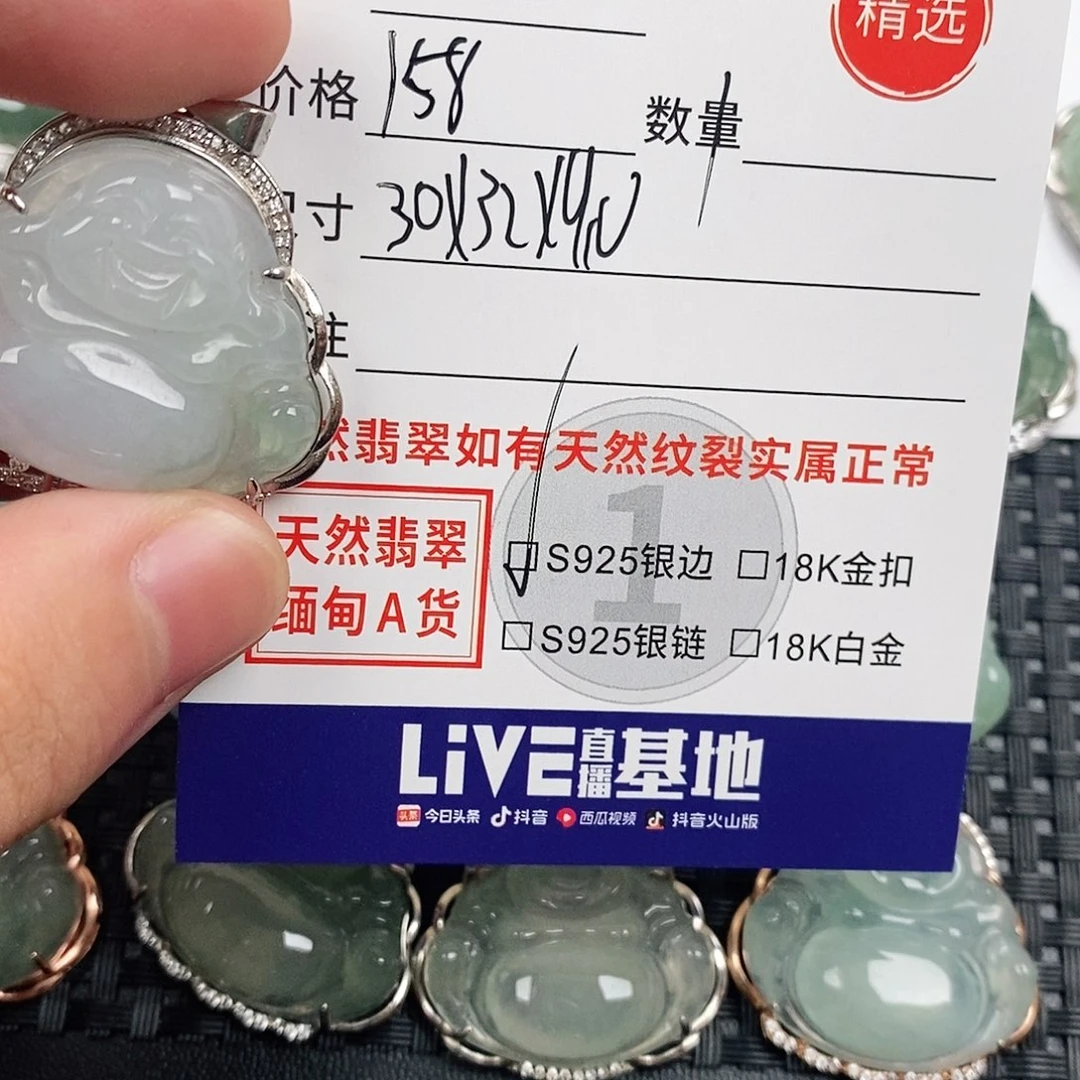 翡翠银S925镶嵌颈饰