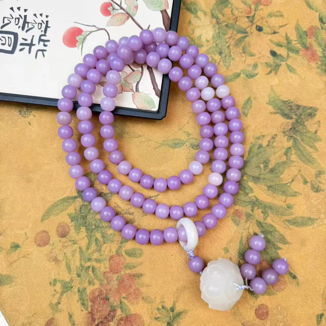 STJ041-芋泥紫色菩提108+尺寸9*10