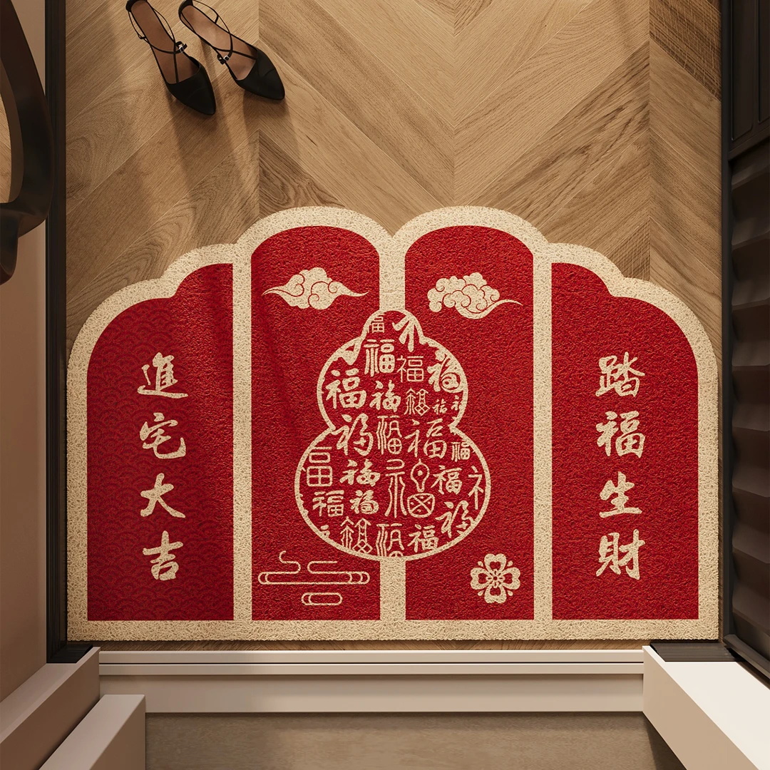 入户门地垫白底丝圈防滑脚垫门口耐脏耐磨除尘免洗地毯可裁剪门垫