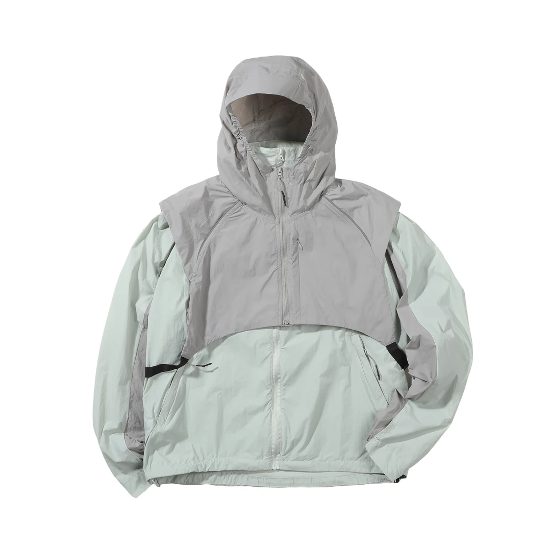 MIN SAN JIN 轻量化拼接撞色两件套时尚外套马甲上衣HWH-6627CS