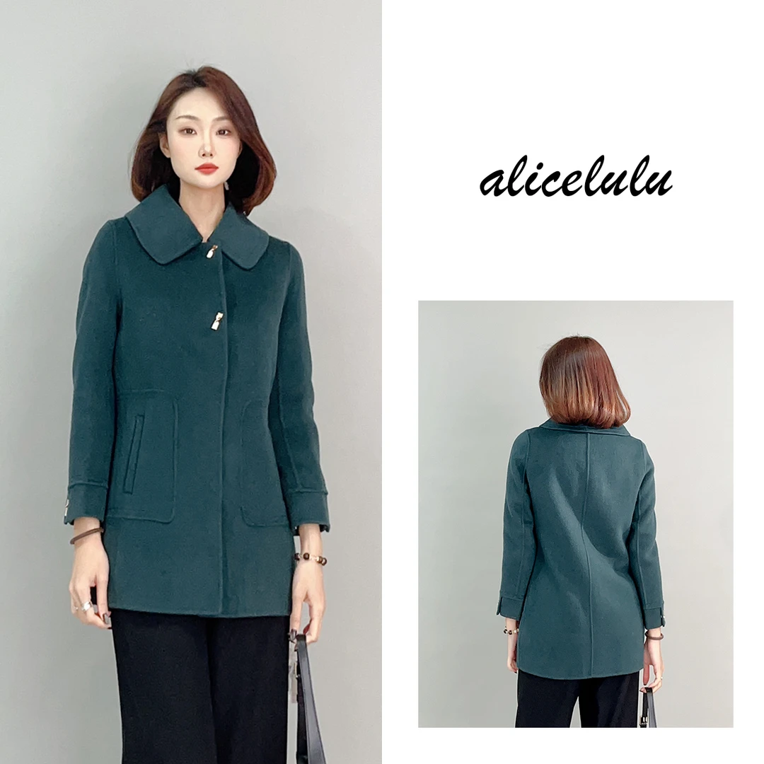 4 ALICE “墨绿佳期”毛呢大衣 复古典雅 软糯澳毛 S2141915Kr