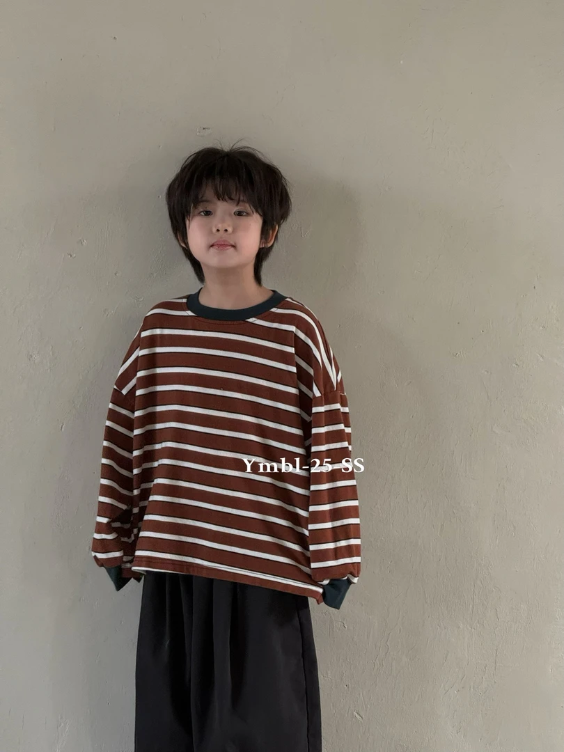 儿童复古日韩系小众设计条纹上衣