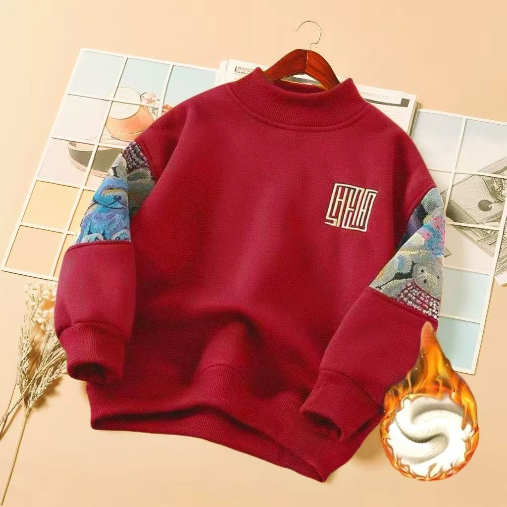 霏霏主推男童加绒加厚卫衣冬季新款儿童男孩中大童冬装冬款上衣