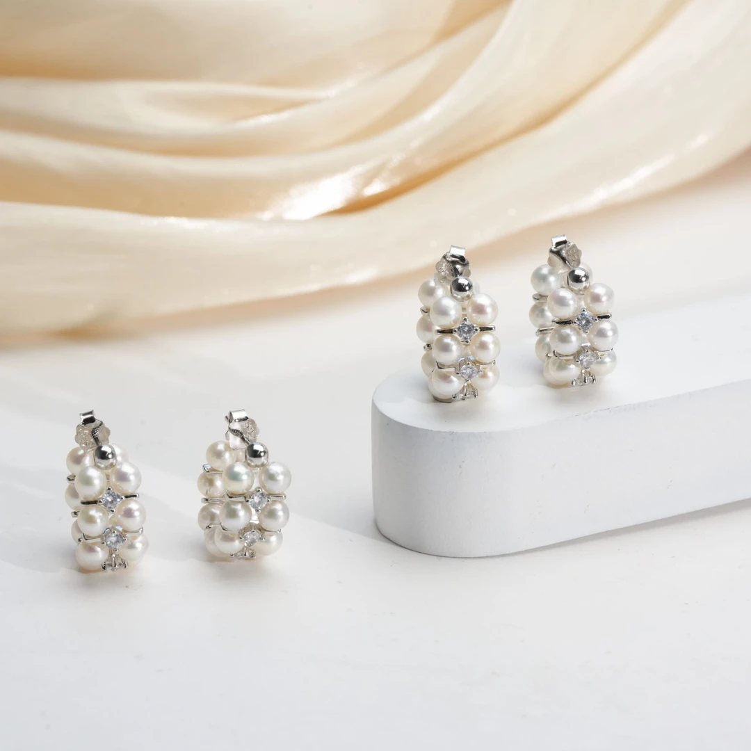 【小北珠宝】淡水珍珠DIY耳钉尺寸约3mm+【多样性发一件】3-BH27X624