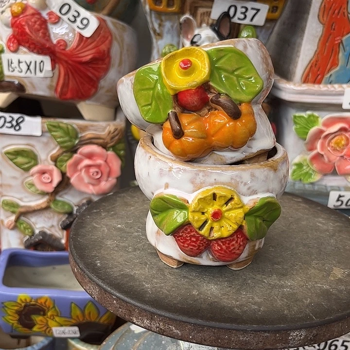 粗陶材质多肉花盆