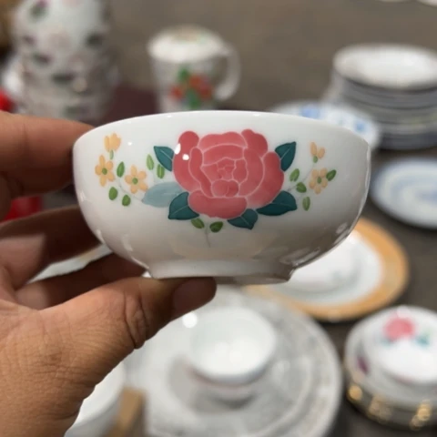 醴陵高温瓷手绘8厘米茶碗