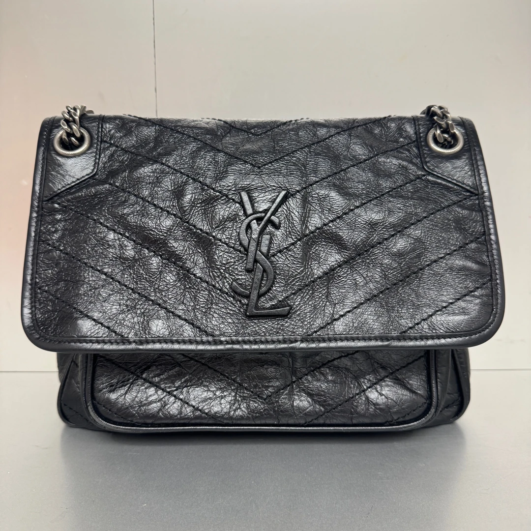 99新 YSL/圣罗兰 圣罗兰 niki黑银中号 98新