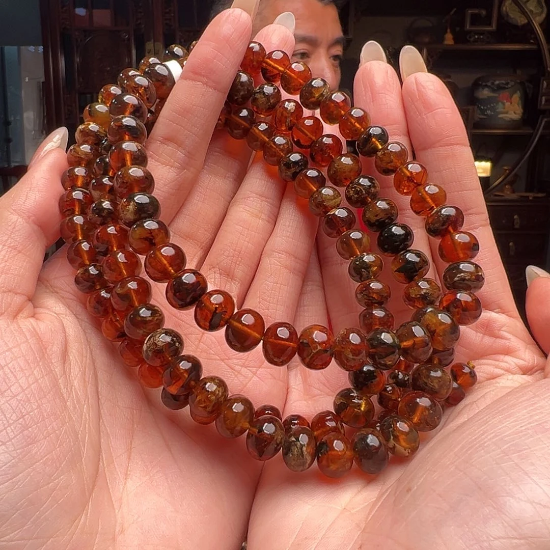 琥珀裸石未镶嵌抚顺琥珀20348。9mm