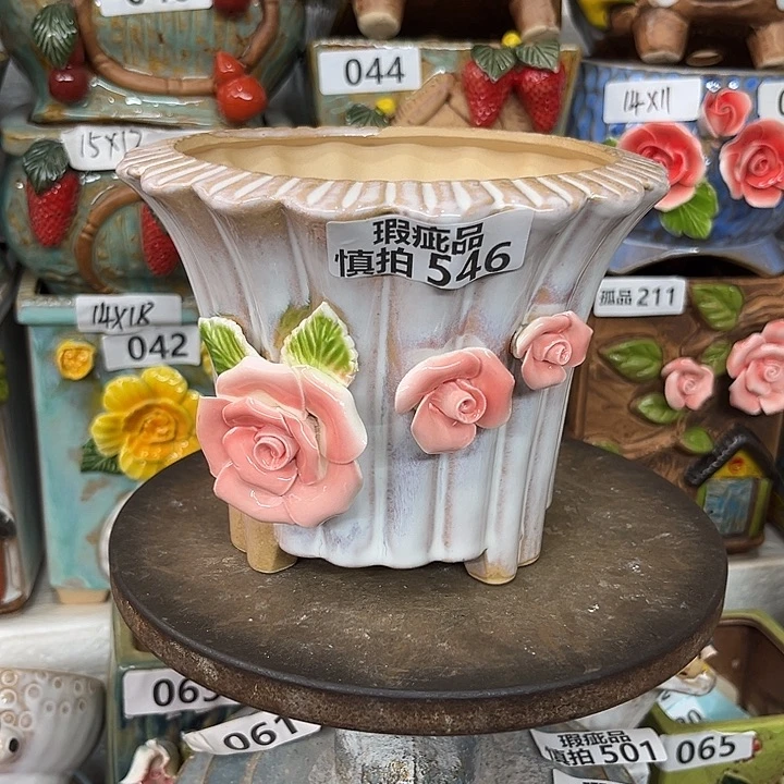 紫砂花盆粗陶材质多肉花盆546